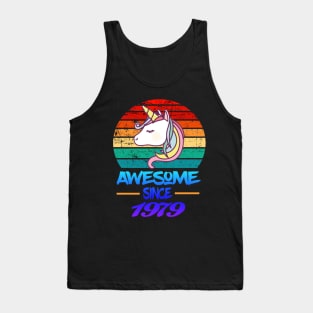 Awesome Since 1979 Funny 40th Birthday Unicorn Lover Gift Idea Tank Top